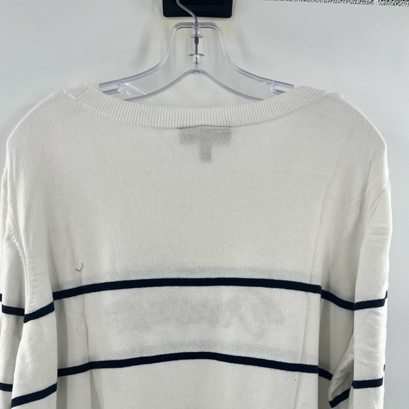 Lane Bryant white black striped long sleeve sweater dreamer crew neck size 26/28 - Picture 4 of 8